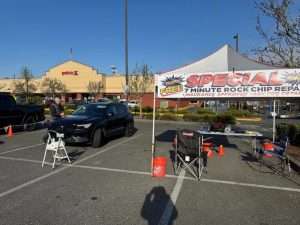 drive up repair tent for windshield repair