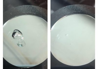 Rock chip in windshield before & after repair