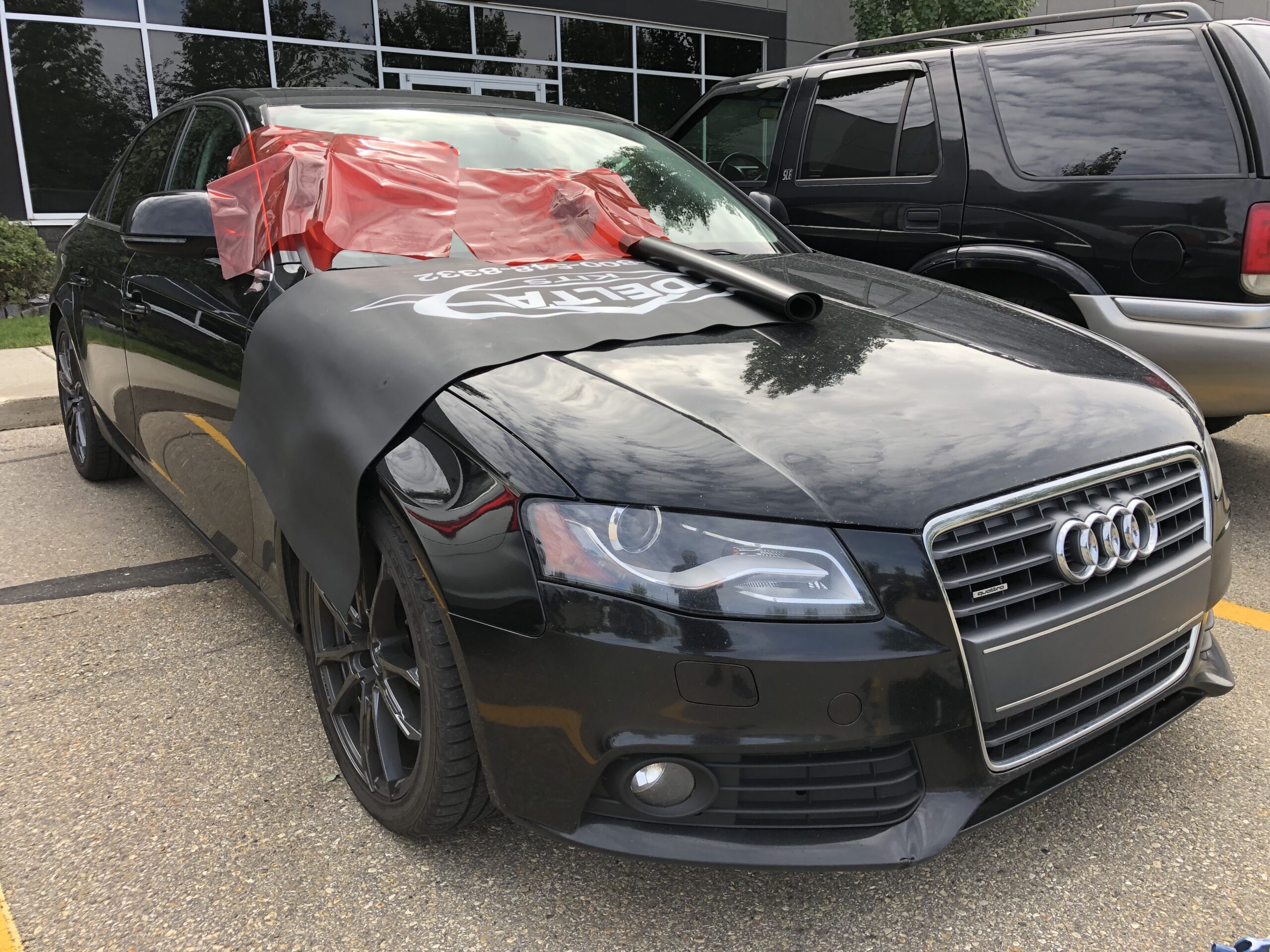 windshield rock chip repair on a Audi A4 in Edmonton